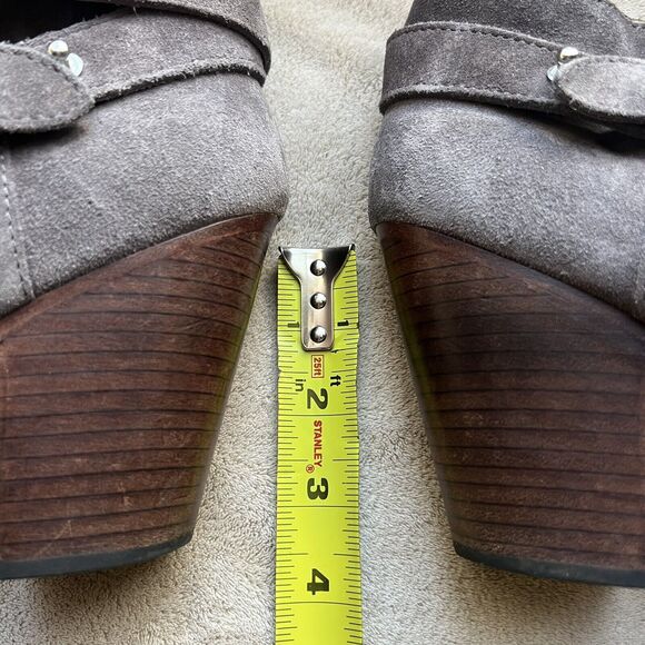 Rag & Bone Harrow Gray Suede Block Heel Western Bootie Boot Women EU 38.5 US 8.5 - Picture 13 of 16